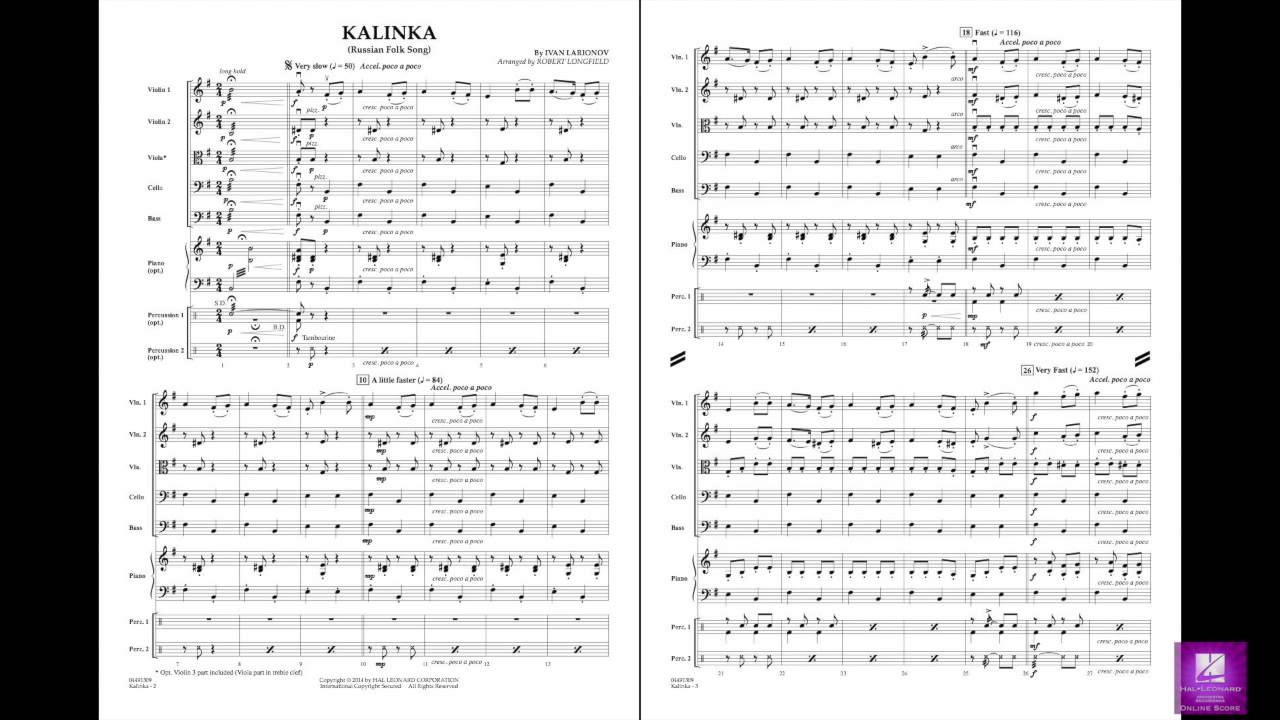 Kalinka by Ivan Larionov/arr. Longfield