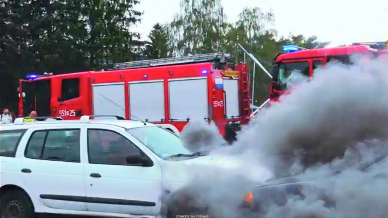 [TRĄBY] Alarmowo 3 zastępy PSP i WSP | Pokaz akcji ratowniczo-gaśniczej w Otwocku | JRG Otwock