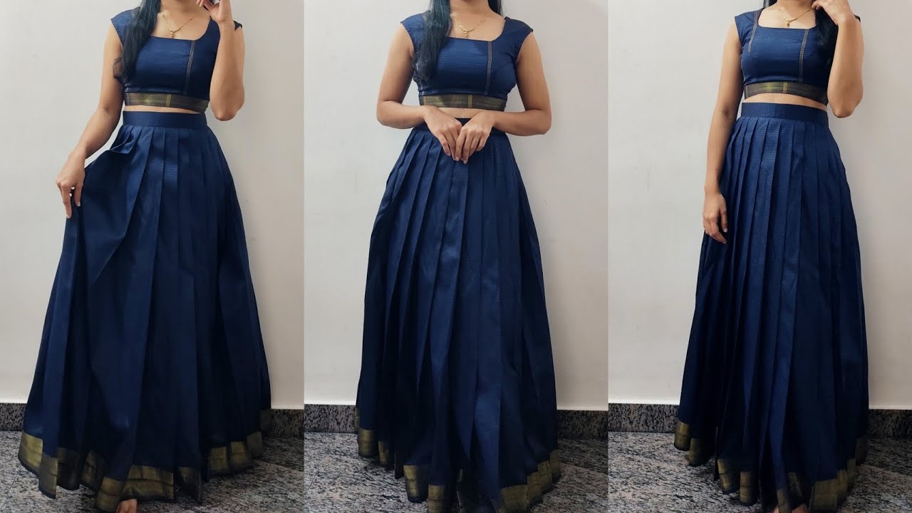 Crop Top Lehenga Cutting and Stitching || Princess cut Blouse Cutting and Stitching