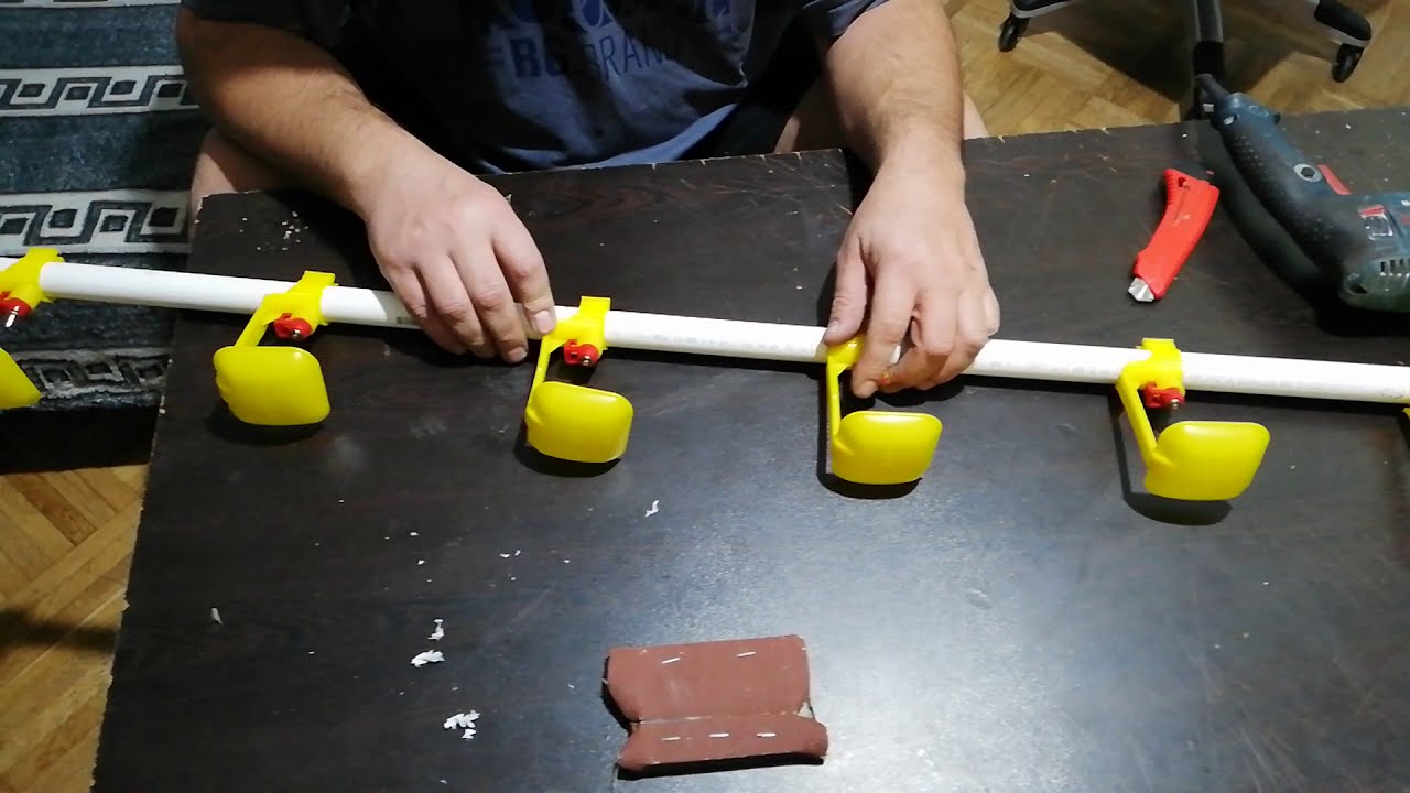 Adapatoare automata cu niplu si tavita pentru pasari , pui , prepelite , gaini . #diy #chicken