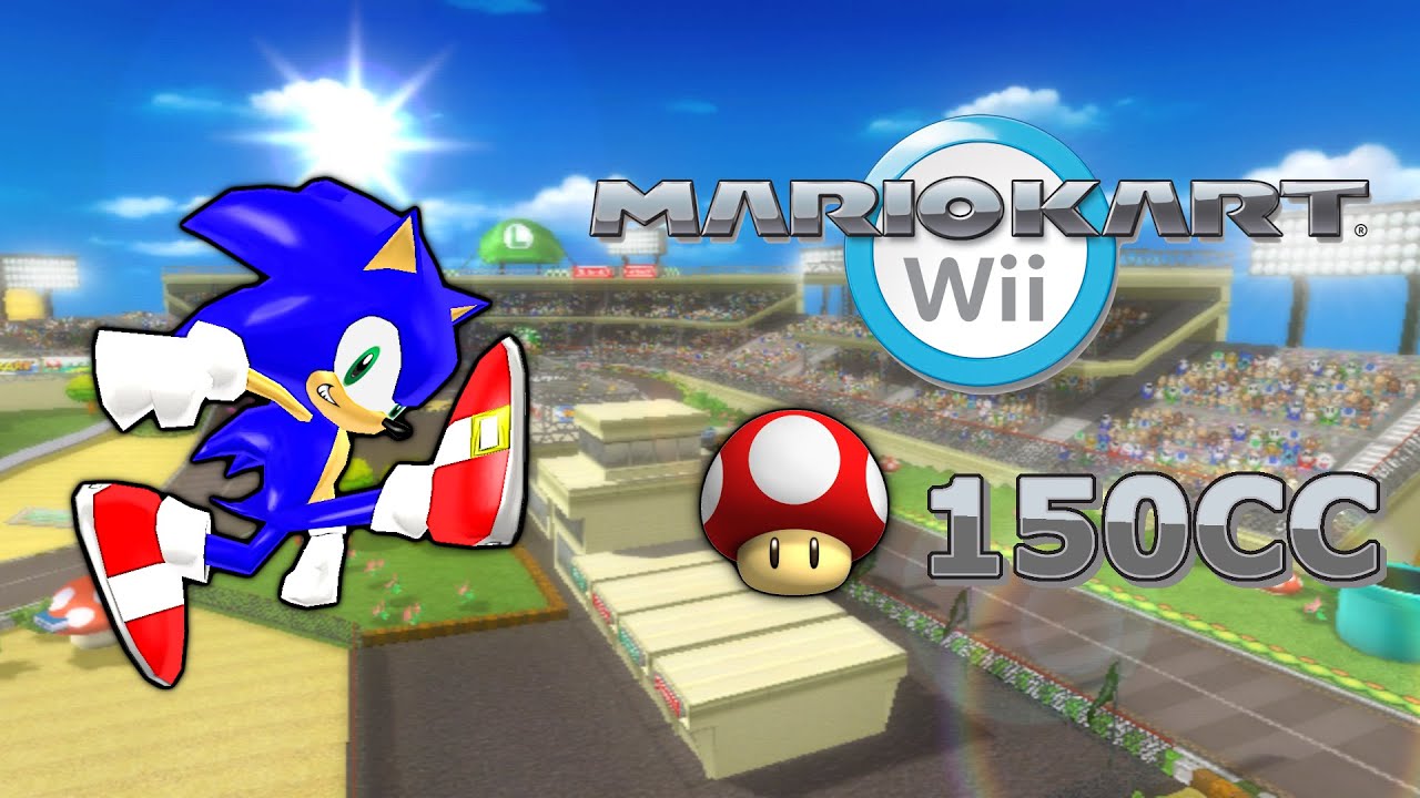 Mario Kart Wii Mushrom Cup 150CC Sonic The Hedgehog Mod (Custom Music) Dolphin 1080p60 Gameplay
