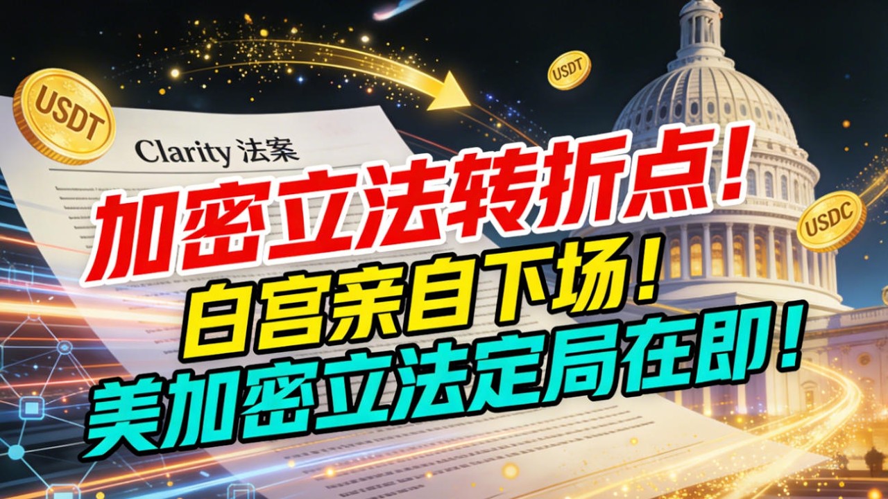 加密立法转折点！白宫亲自下场！《Clarity 法案》谈判迎关键窗口，美国加密立法定局在即