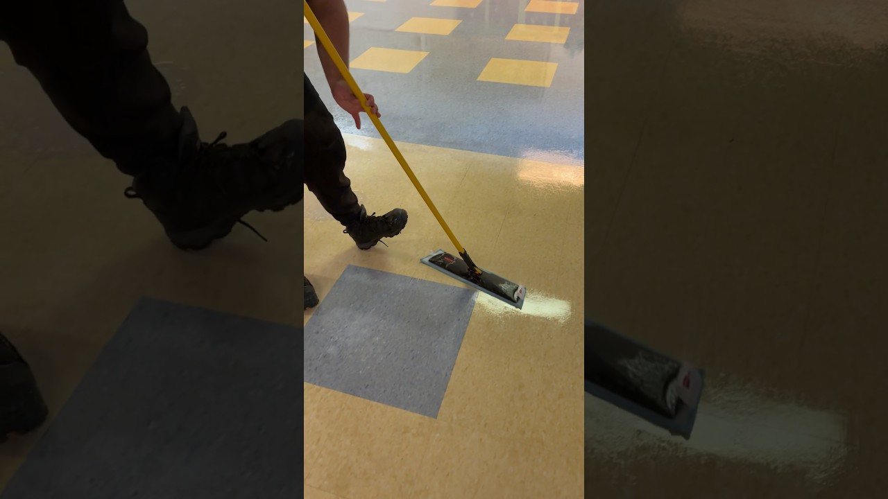 School Floor Strip and Wax       