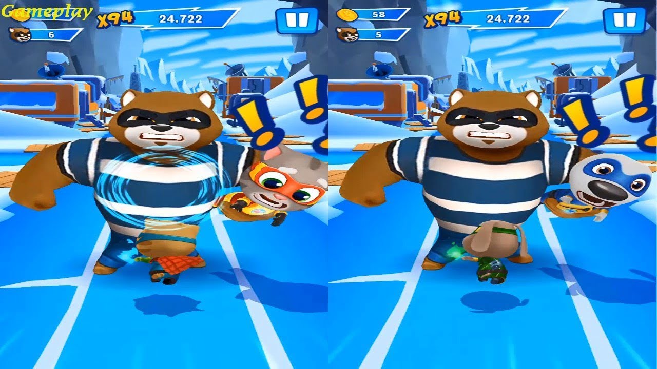 Talking Tom Hero Dash - New Update 2019 Teamwork Superpower SUPER GINGER VS SUPER BEN Gameplay
