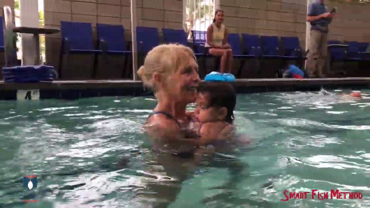14 Month Old is learning to swim and breathe by herself