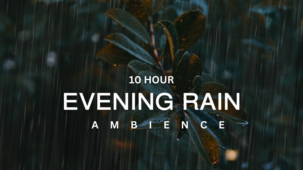 10 Hour | Unwind to the Most Relaxing Evening Rain & Distant Thunder Sounds