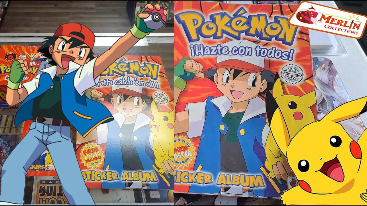 Pokemon Topps 1999 sticker album Merlin Collections completo ESP.