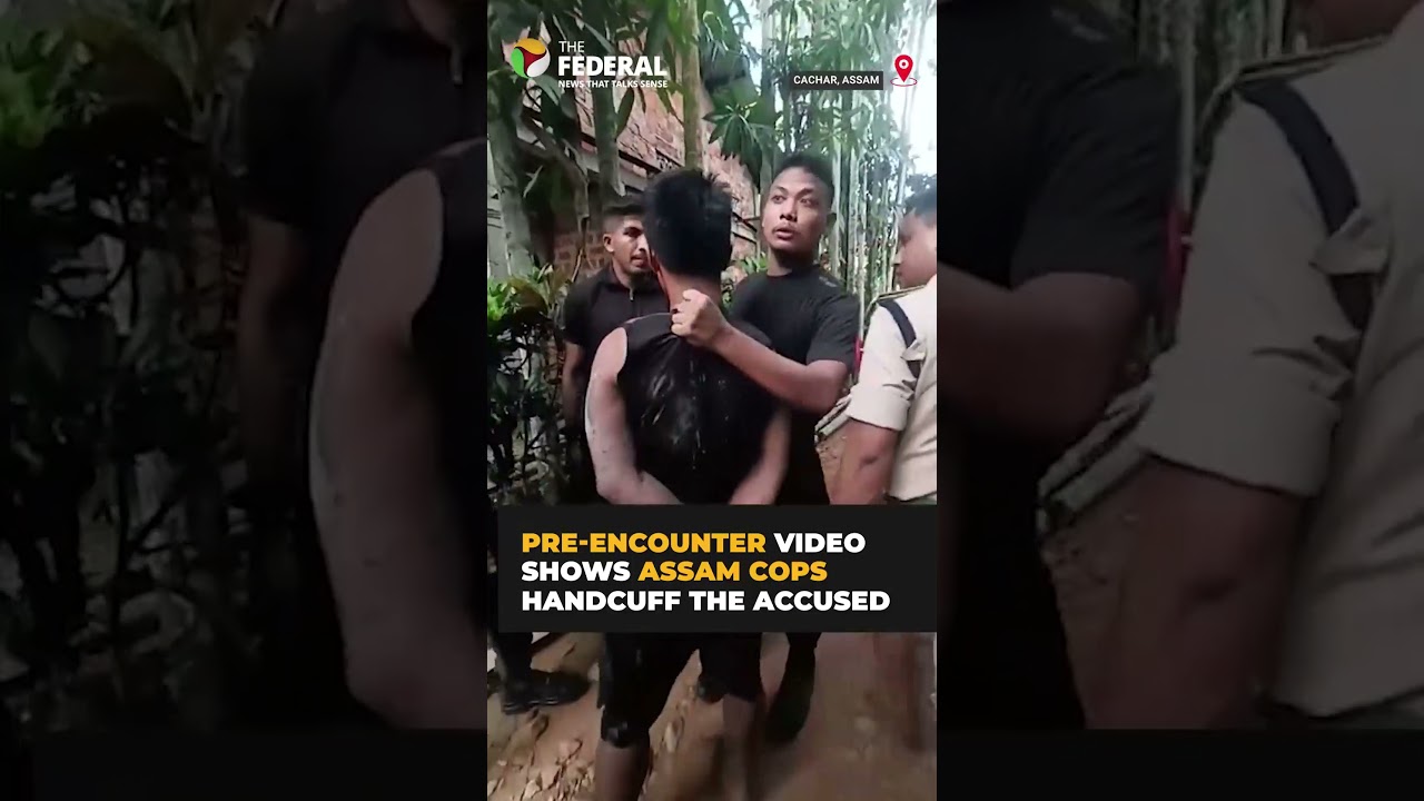 Pre-encounter video shows #Assam cops handcuff the accused during arrest | The Federal | #shorts