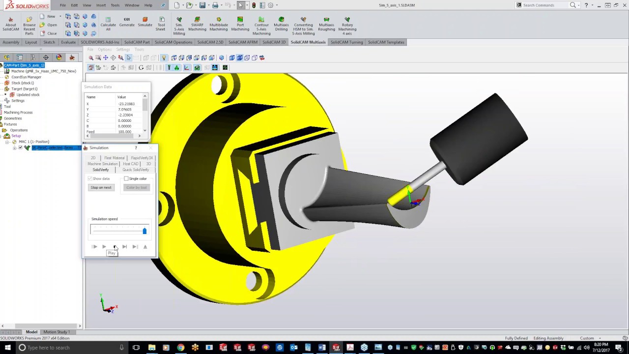 KevCAM Night School - Simultaneous 5 Axis Milling - Perpendicular to Curve