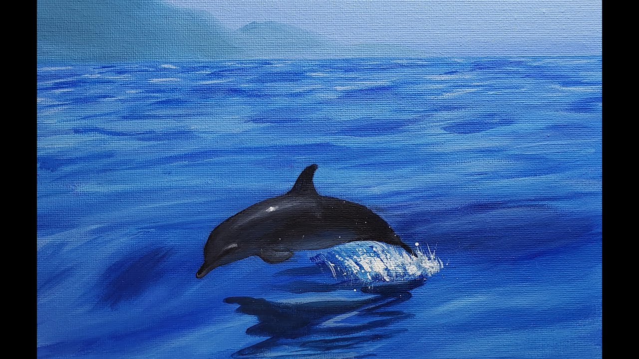 EASY Dolphin Acrylic Painting Tutorial Step-By-Step for Beginners
