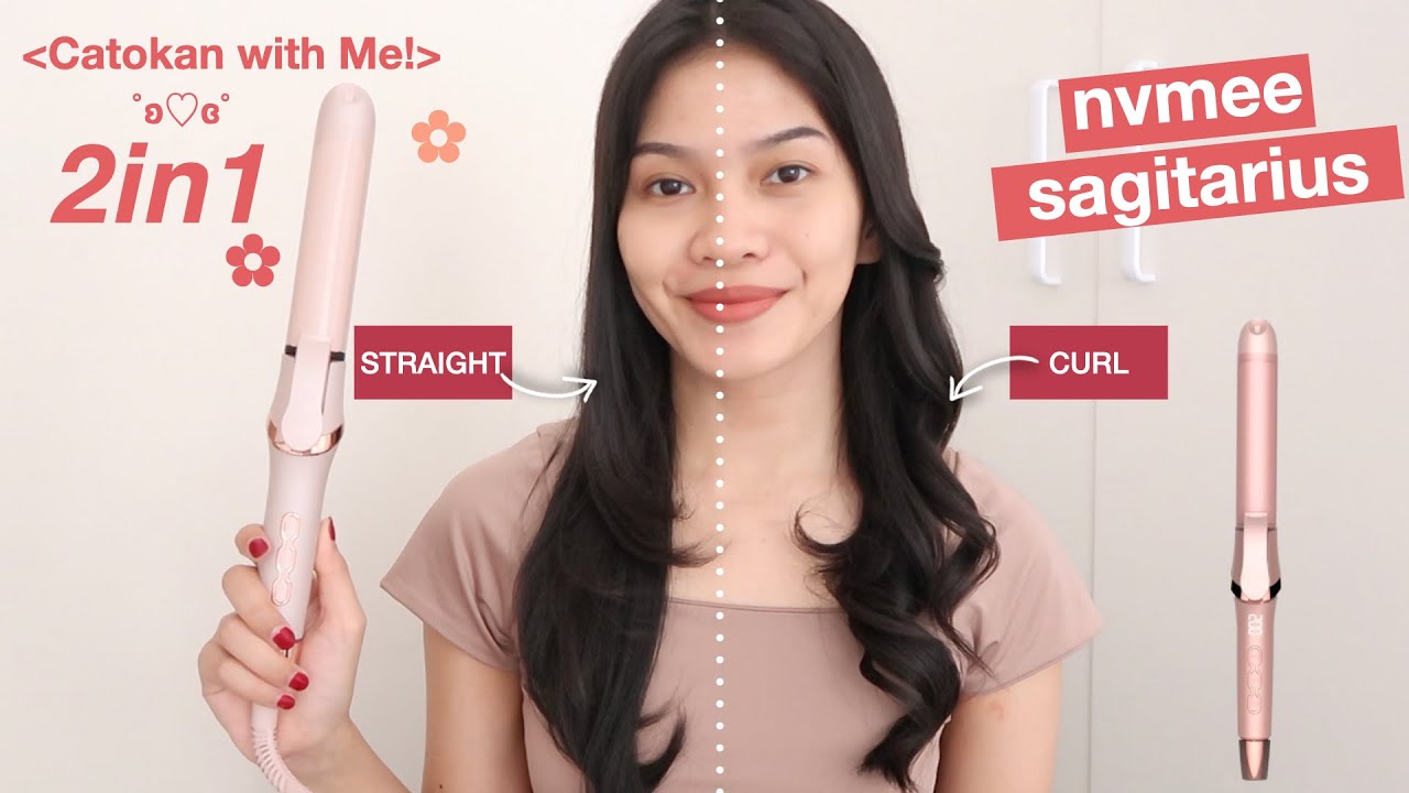 REKOMENDASI CATOKAN RAMBUT NVMEE SAGITARIUS 2IN1 CATOKAN LURUS DAN CURL REVIEW Ratu Adellya