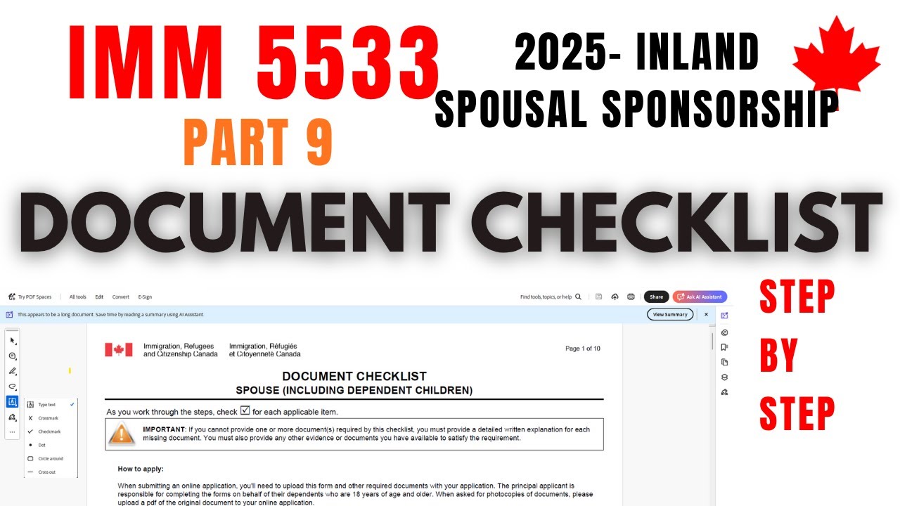 PR для супруга/супруги: КАК ЗАПОЛНИТЬ КОНТРОЛЬНЫЙ СПИСОК IMM 5533 Шаг за шагом 2025 #IMM5533, #Sp...