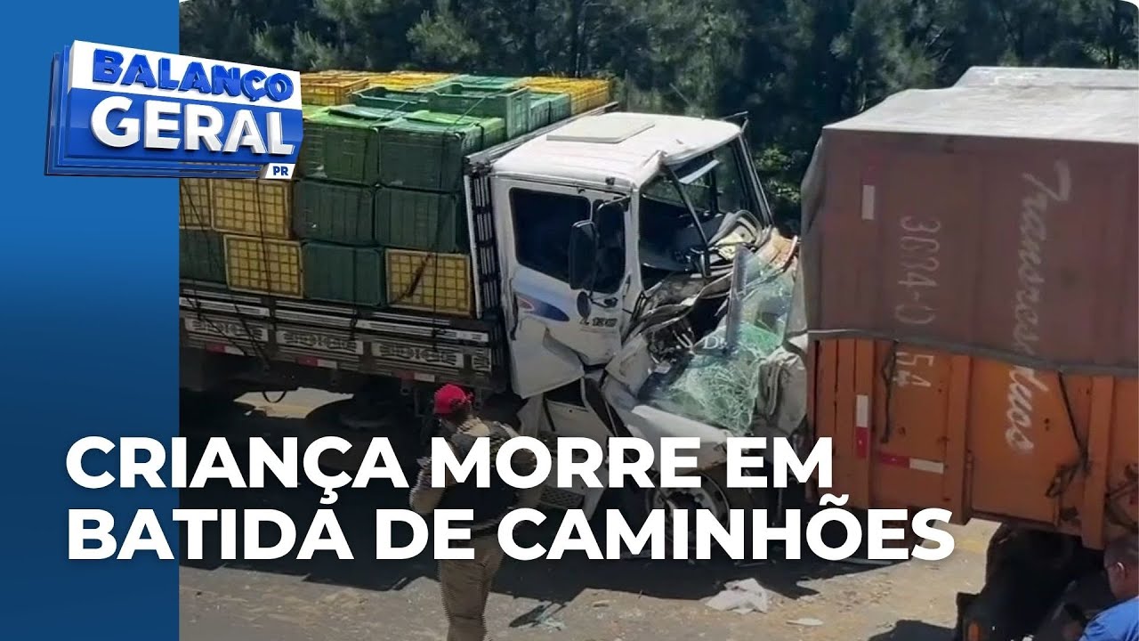 Criança de 6 anos morre em batida de caminhões entre Curitiba e Almirante Tamandaré