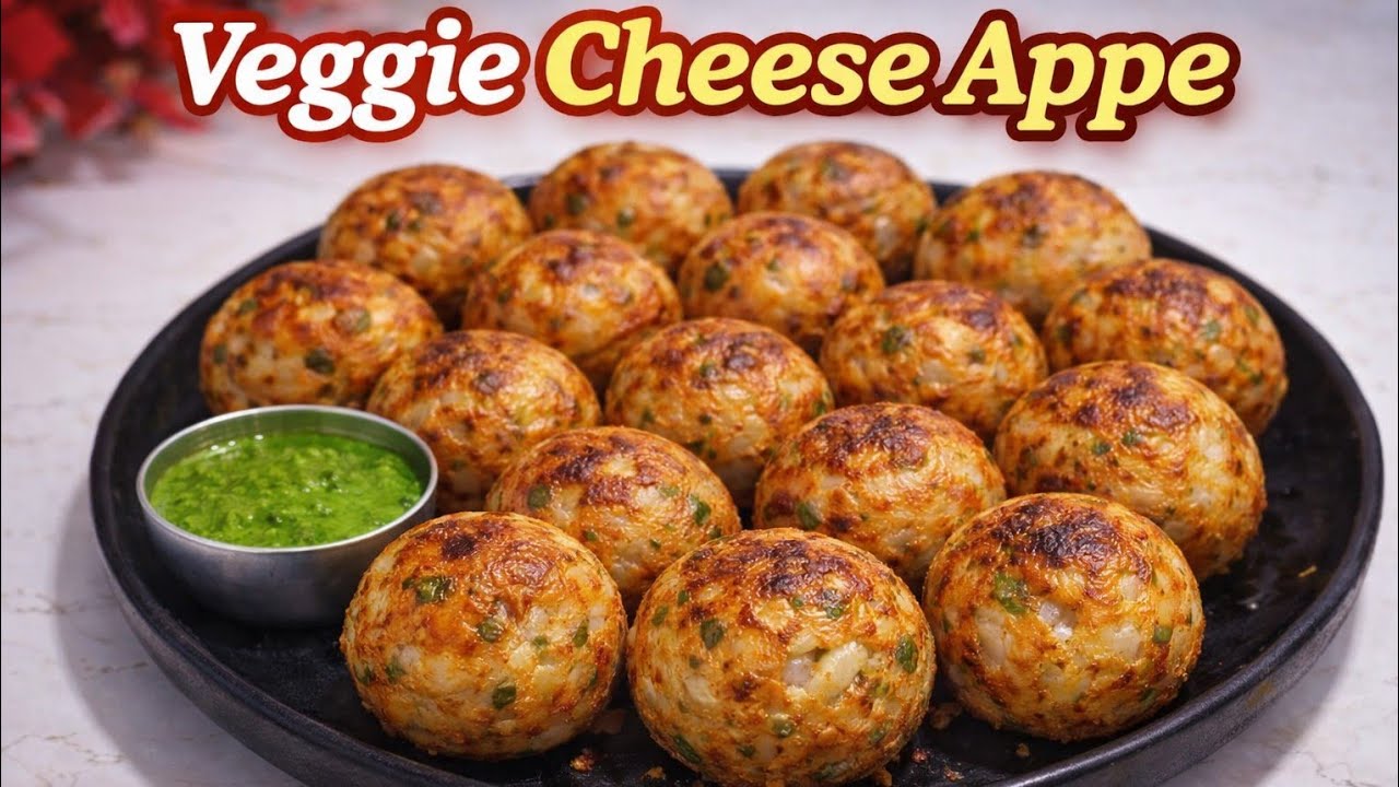 Veggie Cheese Appe Recipe | Crispy & Cheesy Evening Snack