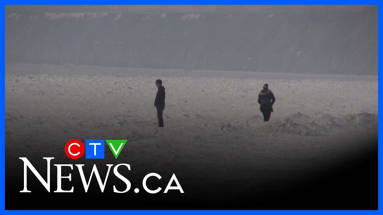 Dozens of people, including snowmobile operator, venture onto unpredictable Lake Erie ice