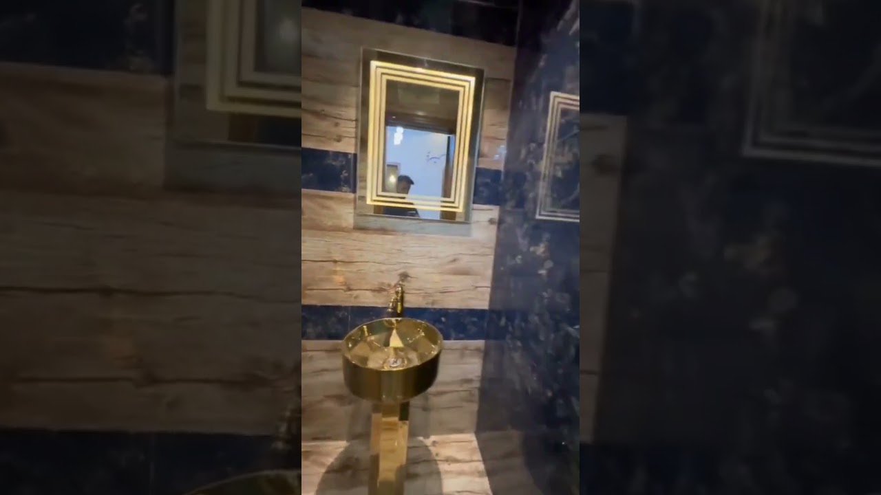 Beautiful Powder Room Design & Lobby Design Map Plan 🏡 #house #powderroom #shortvideo