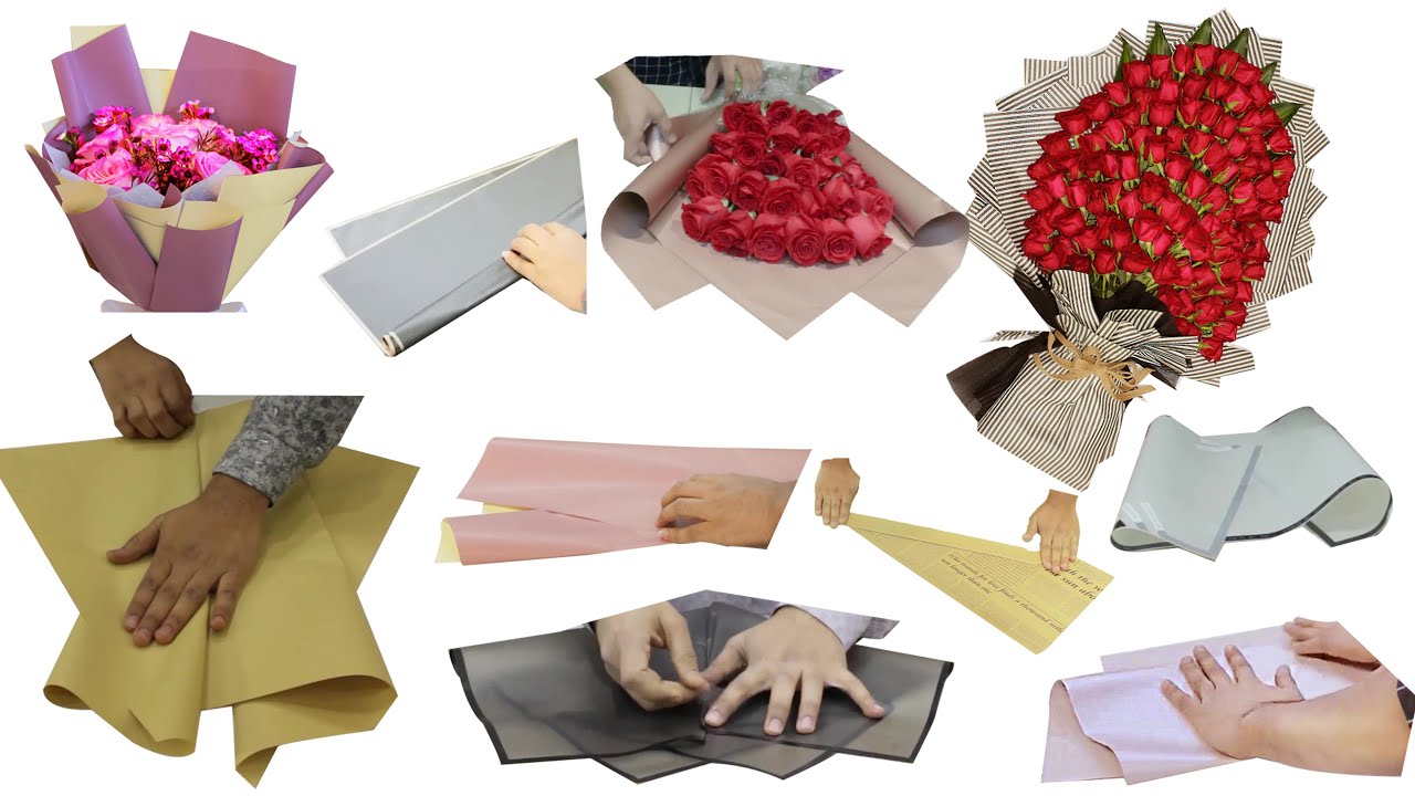 100+ Paper folding for flower wrapping|| How to fold paper for flowers, Easy way paper folding,