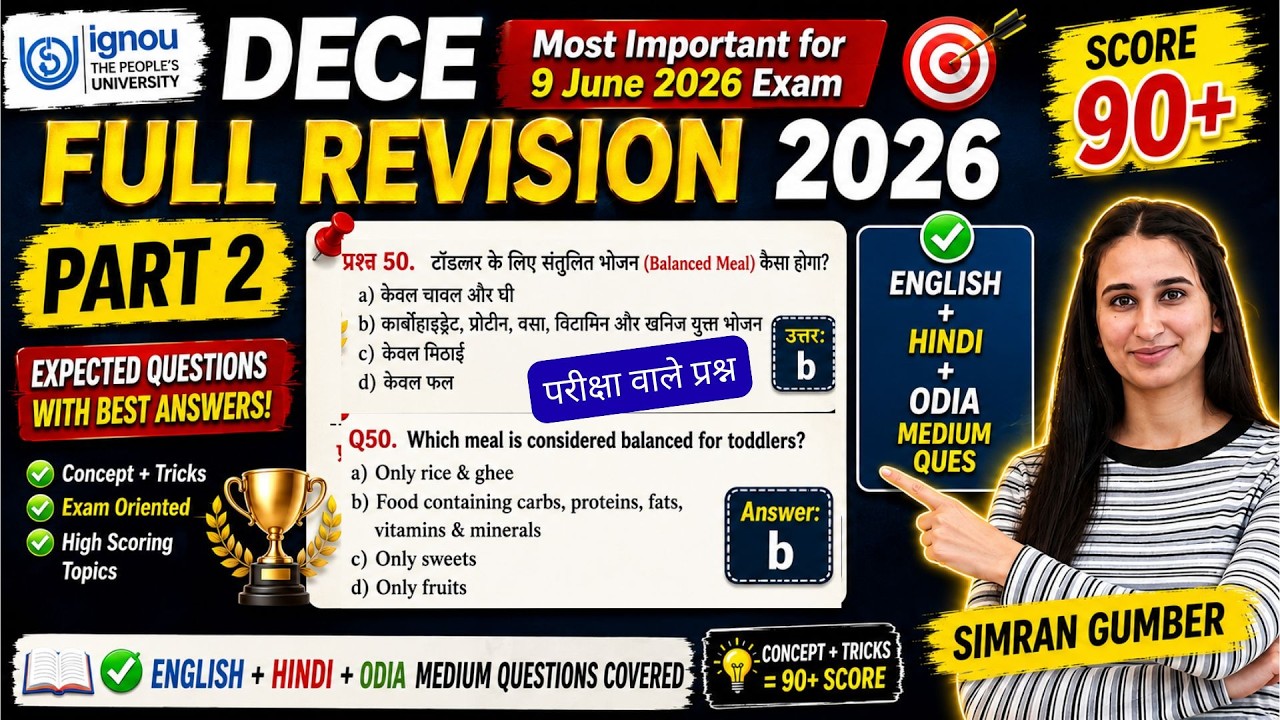 DECE 1 Full Revision Part 2 for June 2026 exams IGNOU Simran Gumber Level Up Learning
