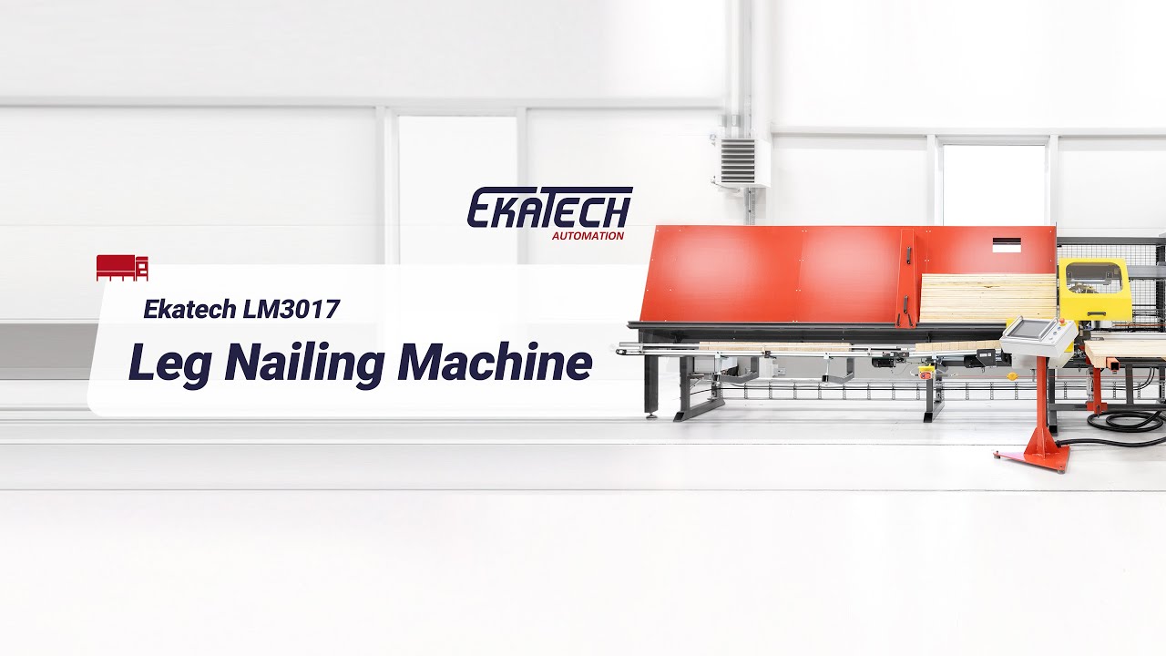 Leg nailing machine nailing pallet legs for pallet manufacturing (Ekatech LM3017)