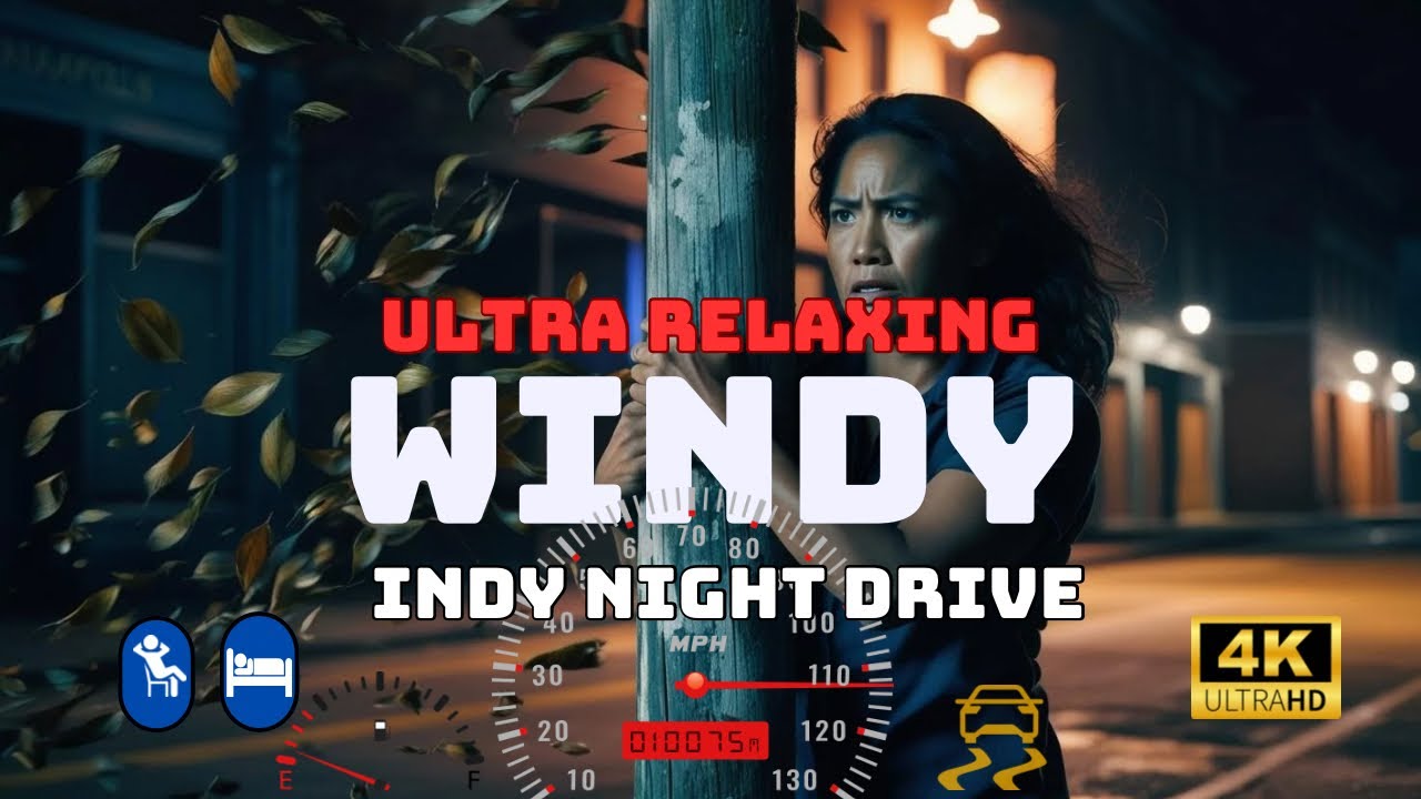 Windy Indianapolis Night Drive - Relaxing Wind Sounds For Rest & Sleep