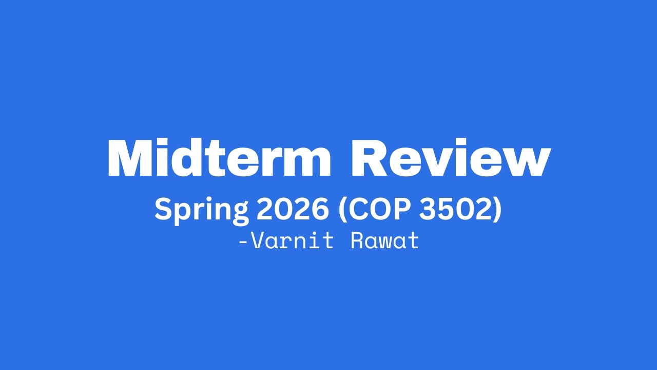 Midterm Review (CS1 - Spring 2026)