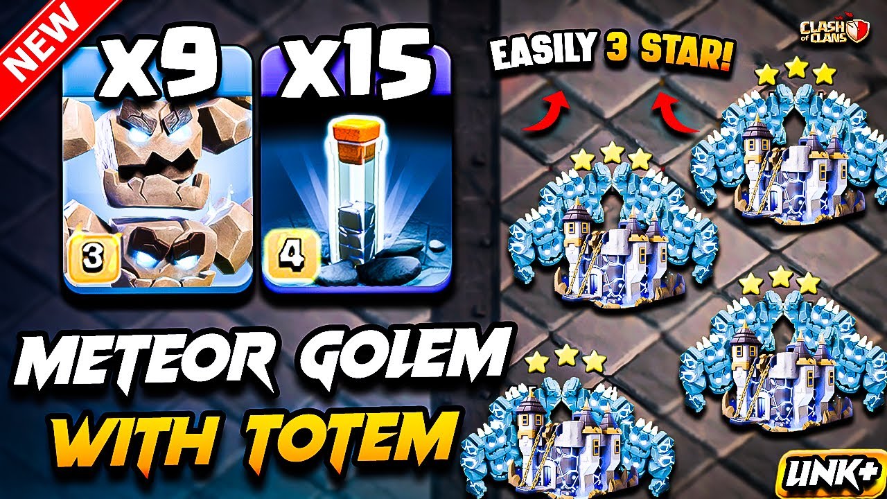 TH18 METEOR GOLEM Attack With TOTEM (Town Hall 18) Best TH18 Attack Strategy With Meteor Golem 2026