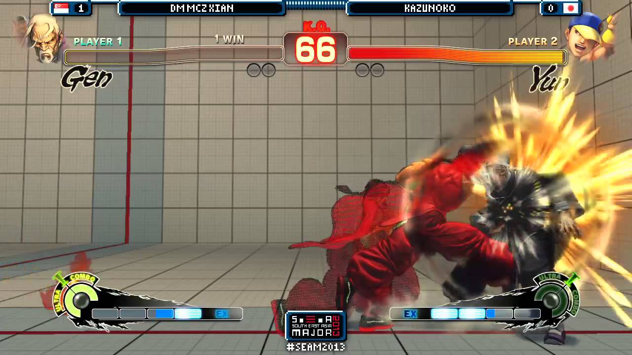 SEAM2013 SF4 DM MCZ Xian (Gen) vs Kazunoko (Yun) Top 16 Losers Bracket