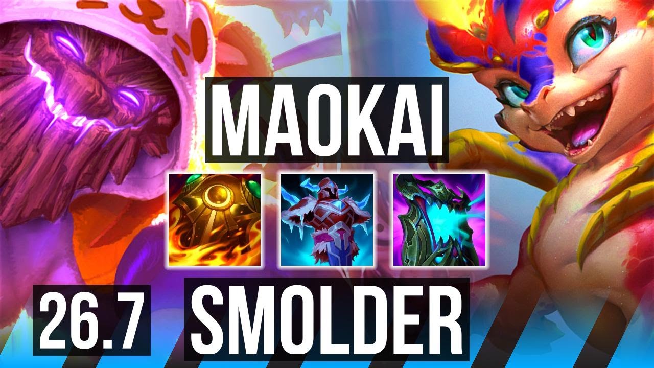 MAOKAI vs SMOLDER (MID) | Good KDA: 7/1/16, 28K damage | NA Master | 26.7