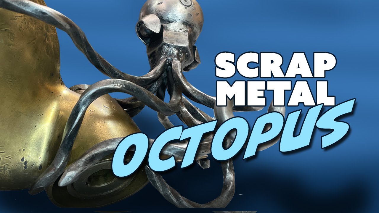 Create a scrap metal octopus