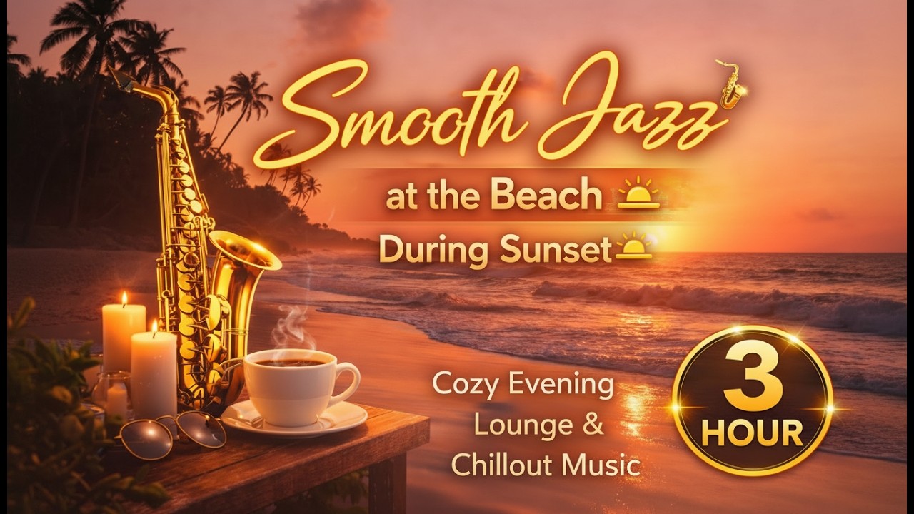 Smooth Jazz at the Beach During Sunset 🌅 | Cozy Evening Lounge & Chillout Music