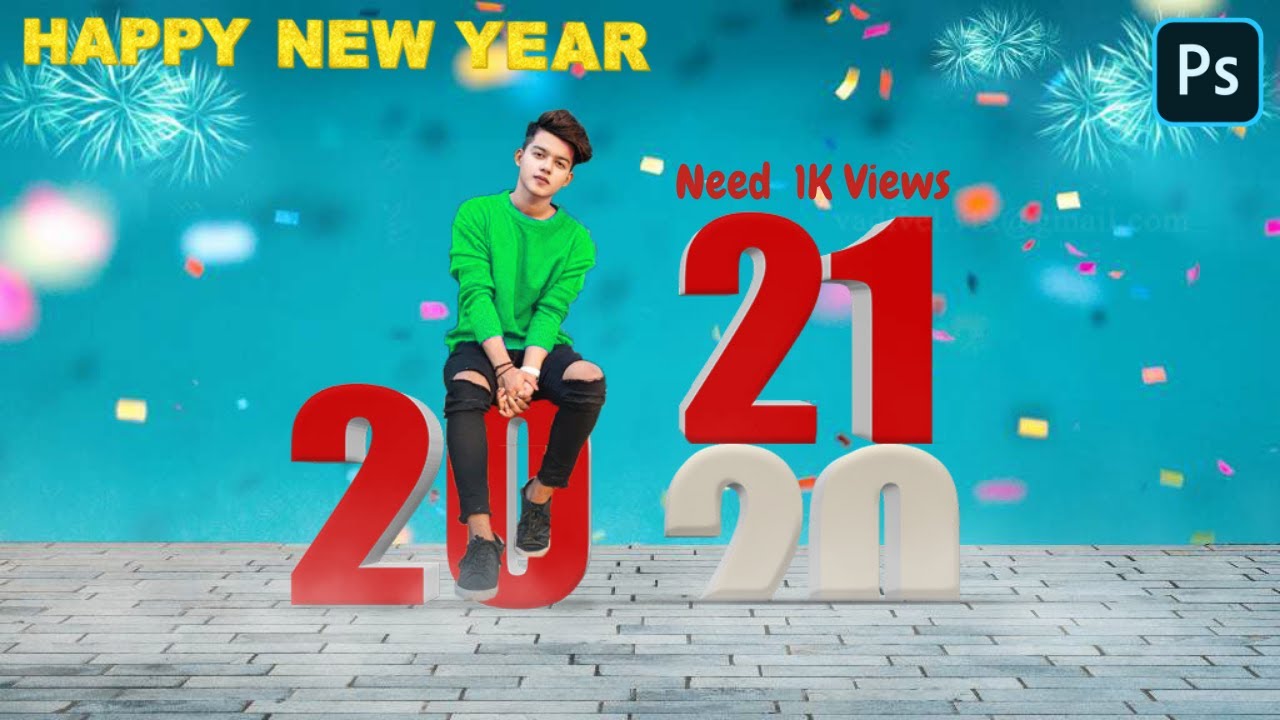Happy New Year 2021 Photo Editing | Happy New Year  Photo Editing | Photoshop Tutorial | IMRAN EDITX