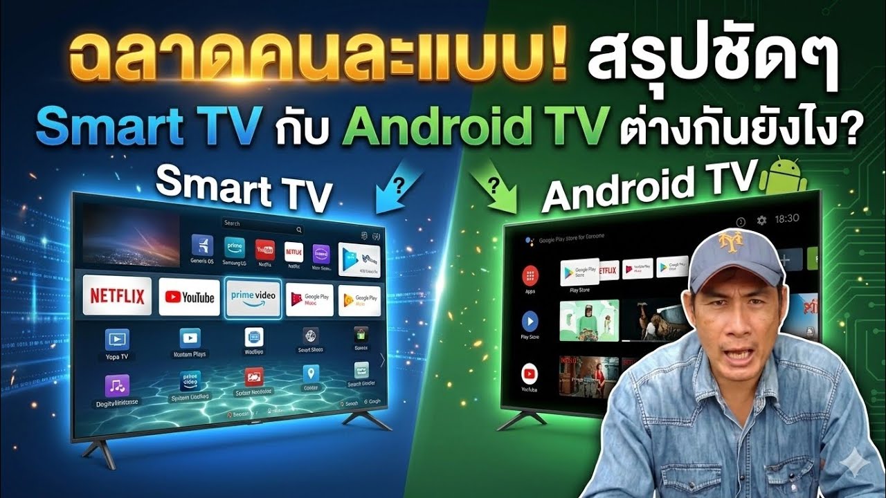 Smart TV vs Android TV ต่างกันยังไง? รู้ก่อนซื้อไม่พลาด!