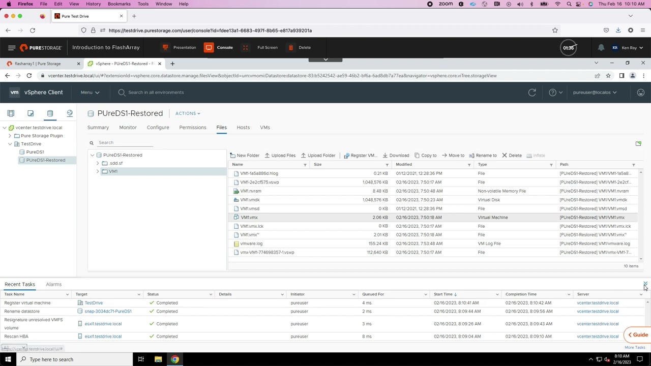 Recover a VM within vCenter from a Pure Storage Snapshot