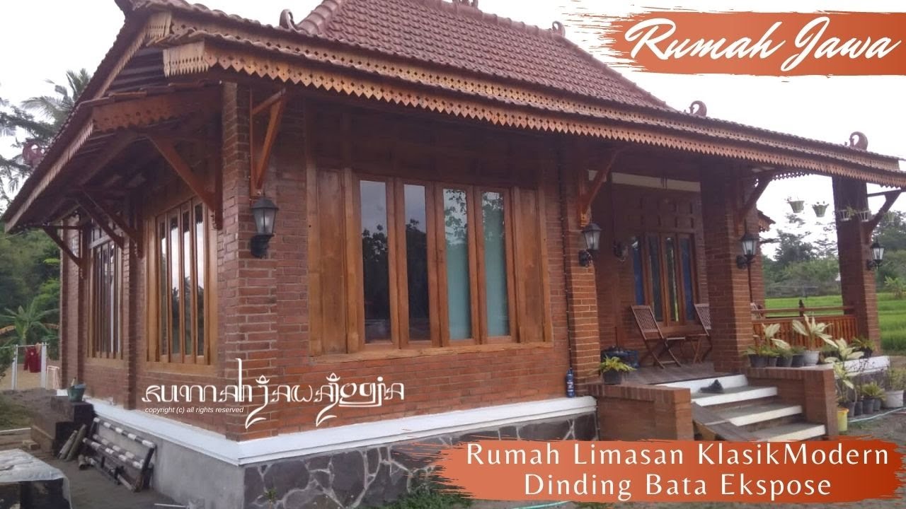 Rumah Jawa Jogja - Rumah Limasan Klasik Modern Dinding Bata Ekspose