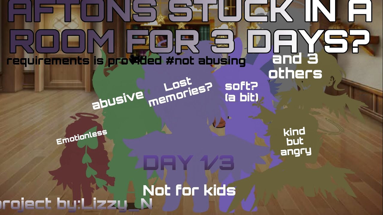 Aftons (and 3 others) stuck in a room for 3 day || 12+ ||glammike theory || FNAF gacha||
