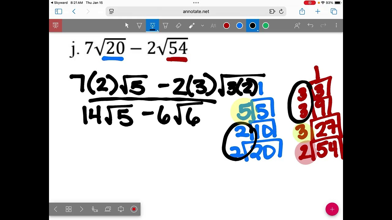 1/15 IM3 adding and subtracting square roots