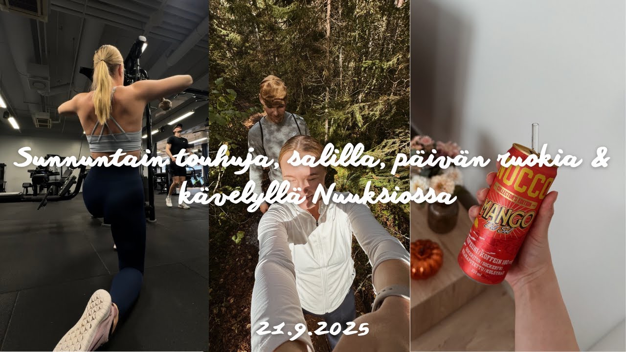 Mun sunnuntai: salilla, 8km kävely Nuuksiossa, & päivän ruokia 🤎