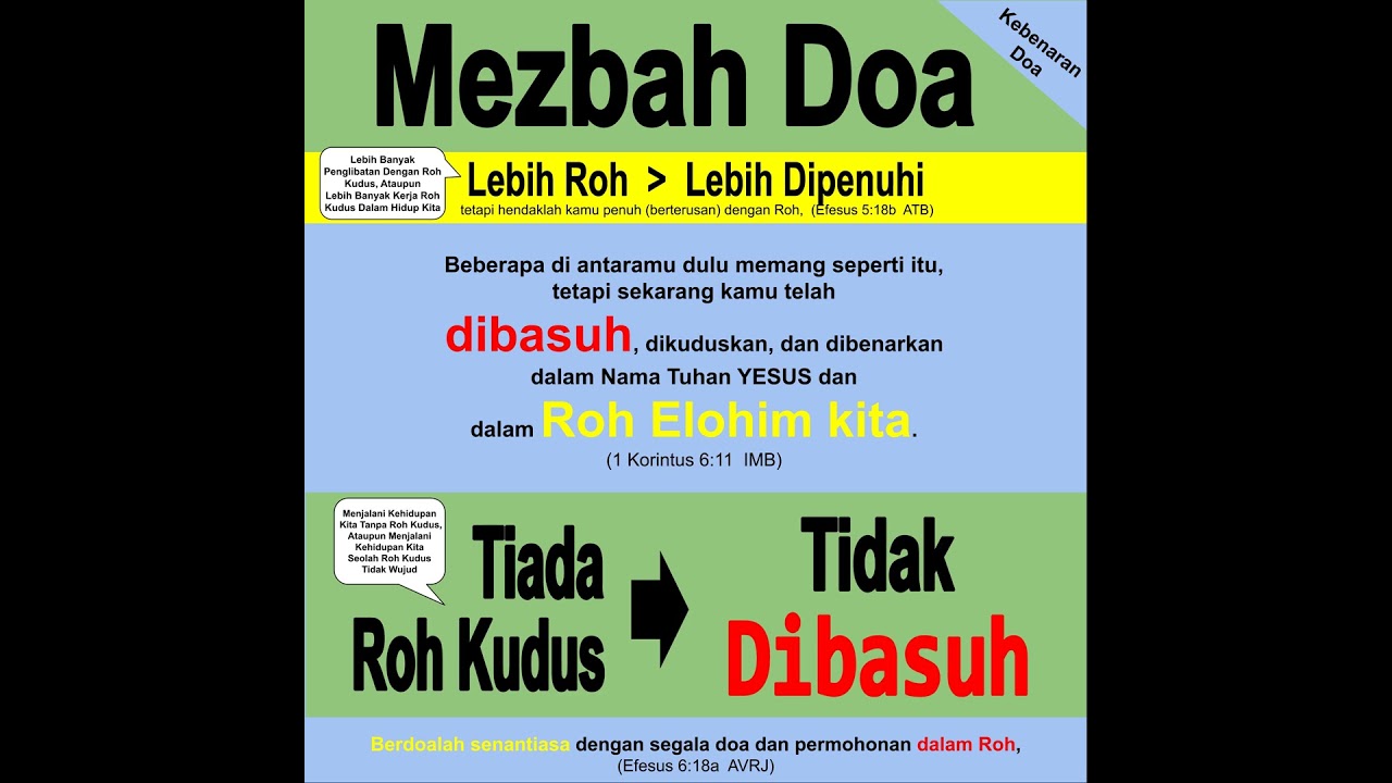 #Doa #MezbahDoa #TiadaRohkudus #TidakDibasuh