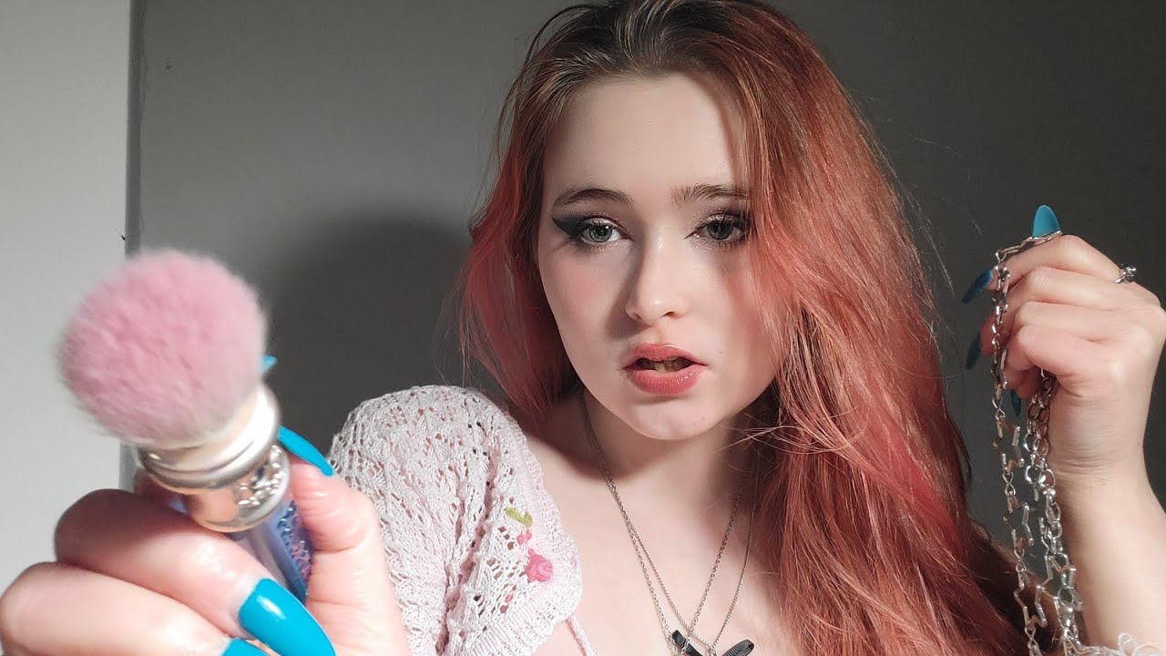 ASMR Ditzy Valley Girl Does Your Makeup For a Date (WLW, personal attention, soft spoken, roleplay)