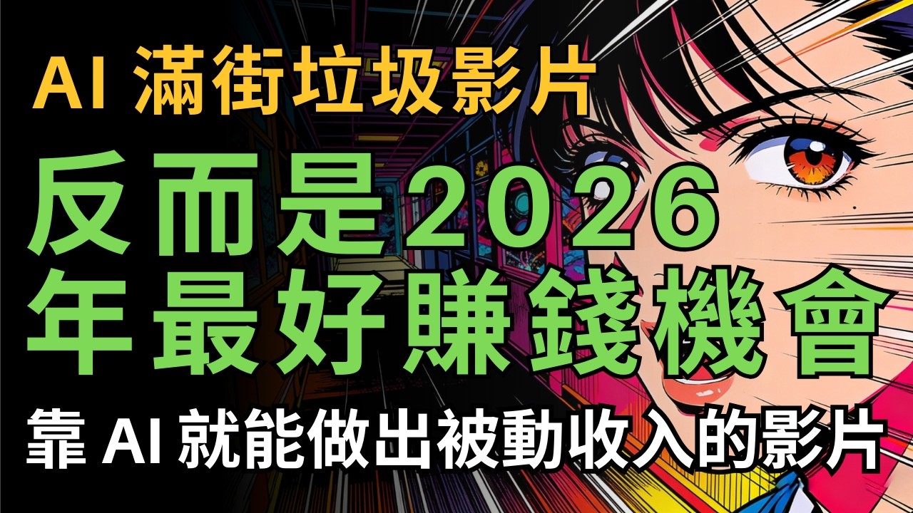 【賺錢俱樂部】AI 滿街垃圾影片，反而是2026 年最好賺錢機會，靠 AI 就能做出被動收入的影片！ #賺錢 #被動收入 #變現