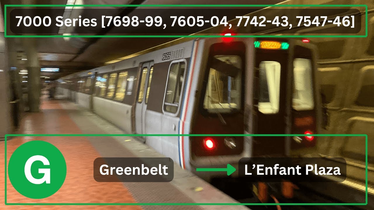 [Washington DC Metro] Green Line 7000 Series [7698-99, 7605-04, 7742-43]: Greenbelt → L'Enfant Plaza