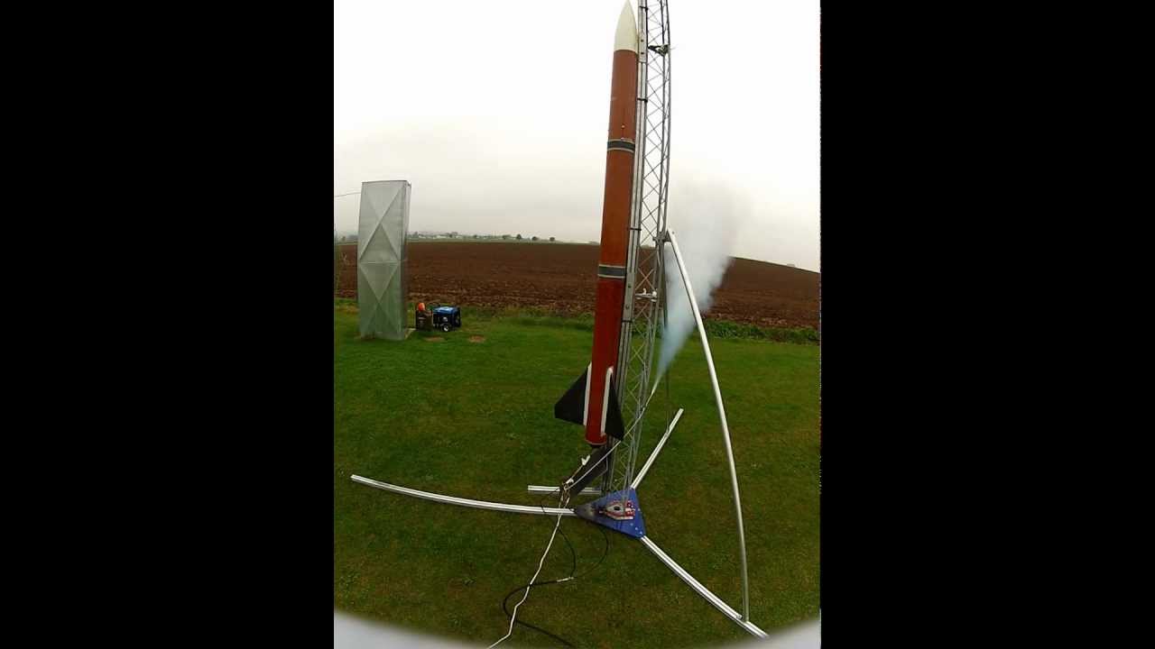 BIG MAX real time start sequence - HPR hybrid rocket - contrail 75mm hybrid motor