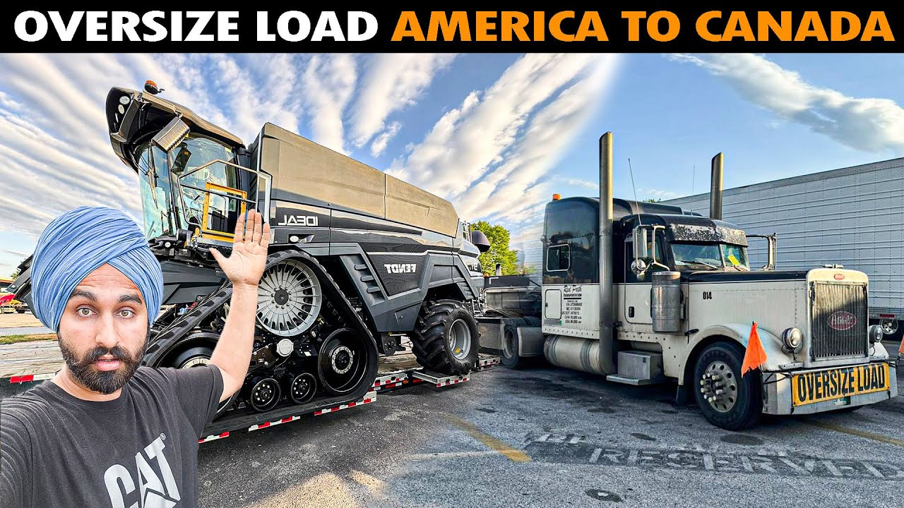 PETERBILT 379 Hauling OVERSIZE LOAD from USA to Canada