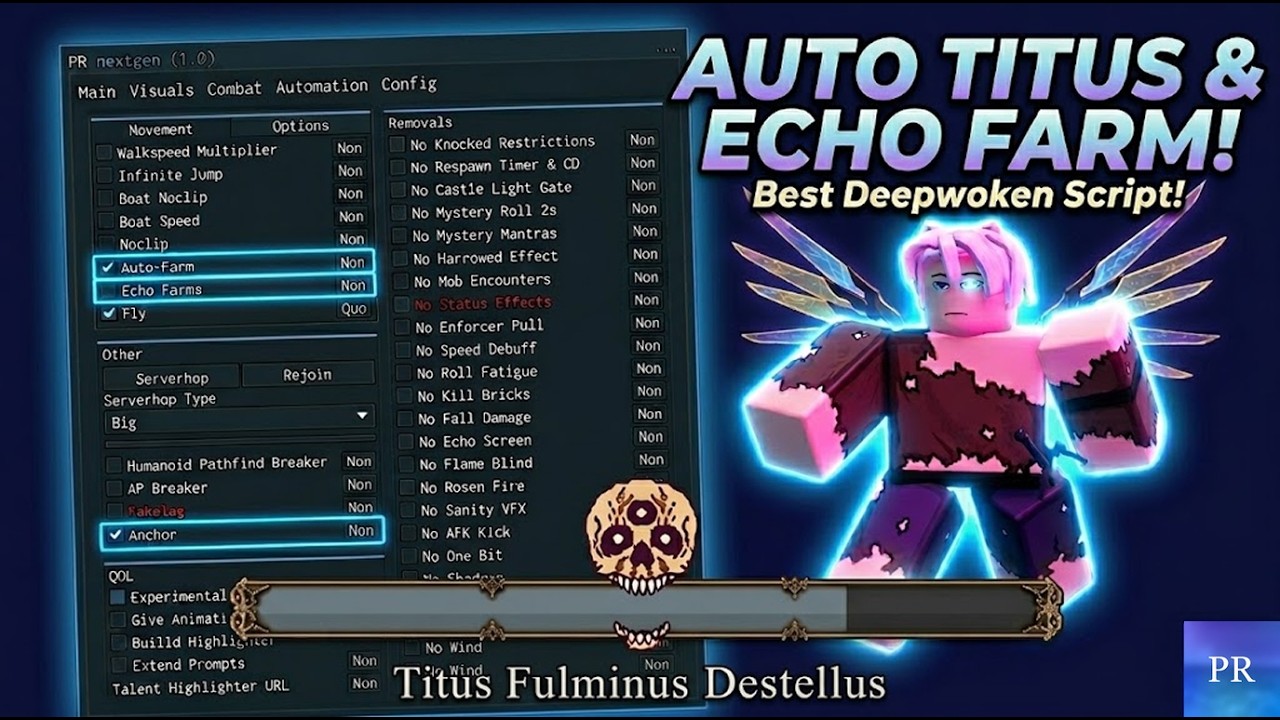 Auto Titus and Echoes farm With The Best Deepwoken Script!! 🔔💧| Deepwoken Exploiting