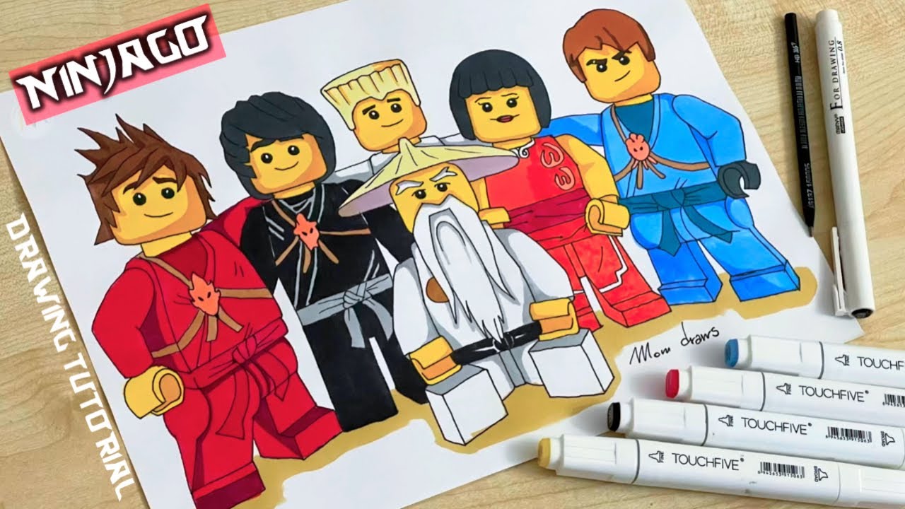 How to draw all Ninjago characters together