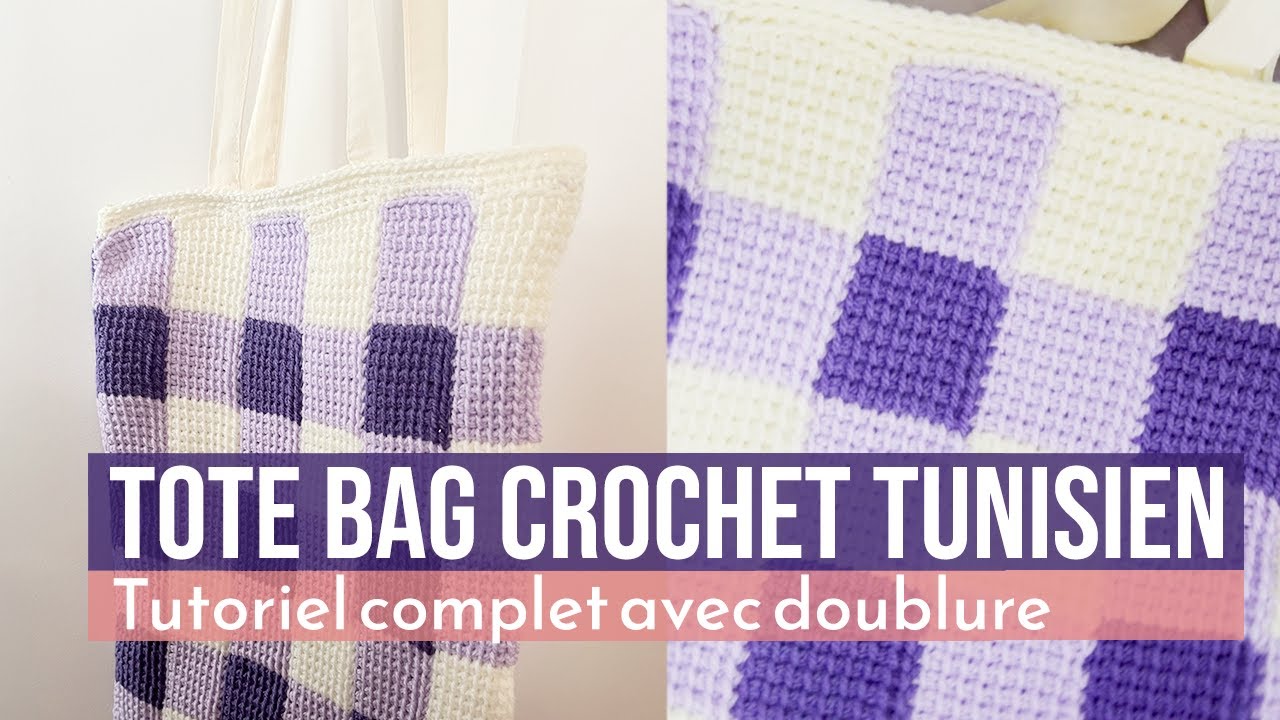 Sac au crochet tunisien - Tutoriel facile pour débutants