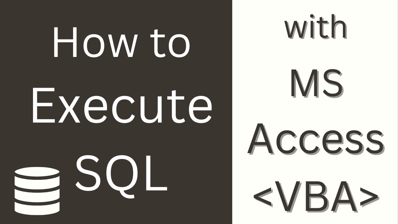 How to Execute SQL from VBA