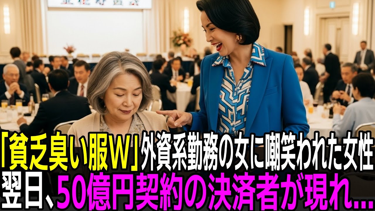 「貧乏臭い服W」同窓会で外資系勤務の女に嘲笑われた同級生、翌日、彼女が現れた瞬間、昨日勝ち誇っていた外資系の女が「50億円」の言葉で顔面蒼白