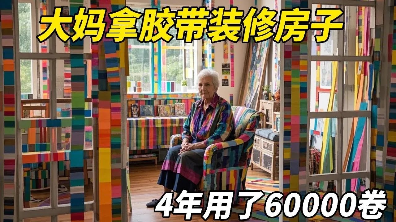 奶奶竟然用胶带装修房子，4年时间用了6万卷胶带！一周就要用300卷！【悦贝电影】
