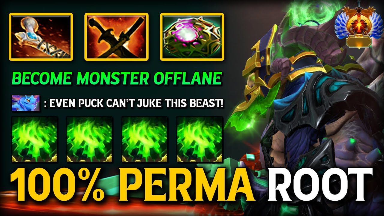 100% Perma Root Offlaner Underlord | Atos + Octarine Core Build | Even Puck Can't Escape Dota 2